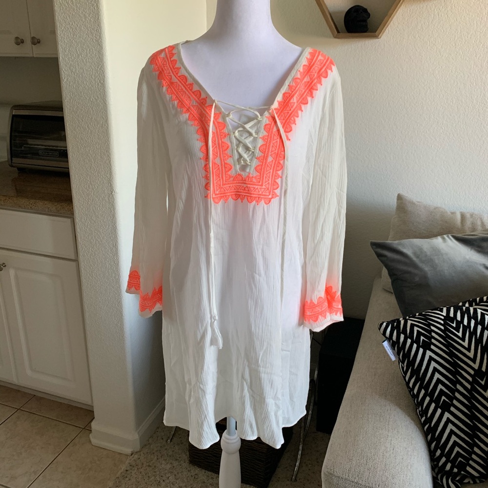 White swimsuit cover up